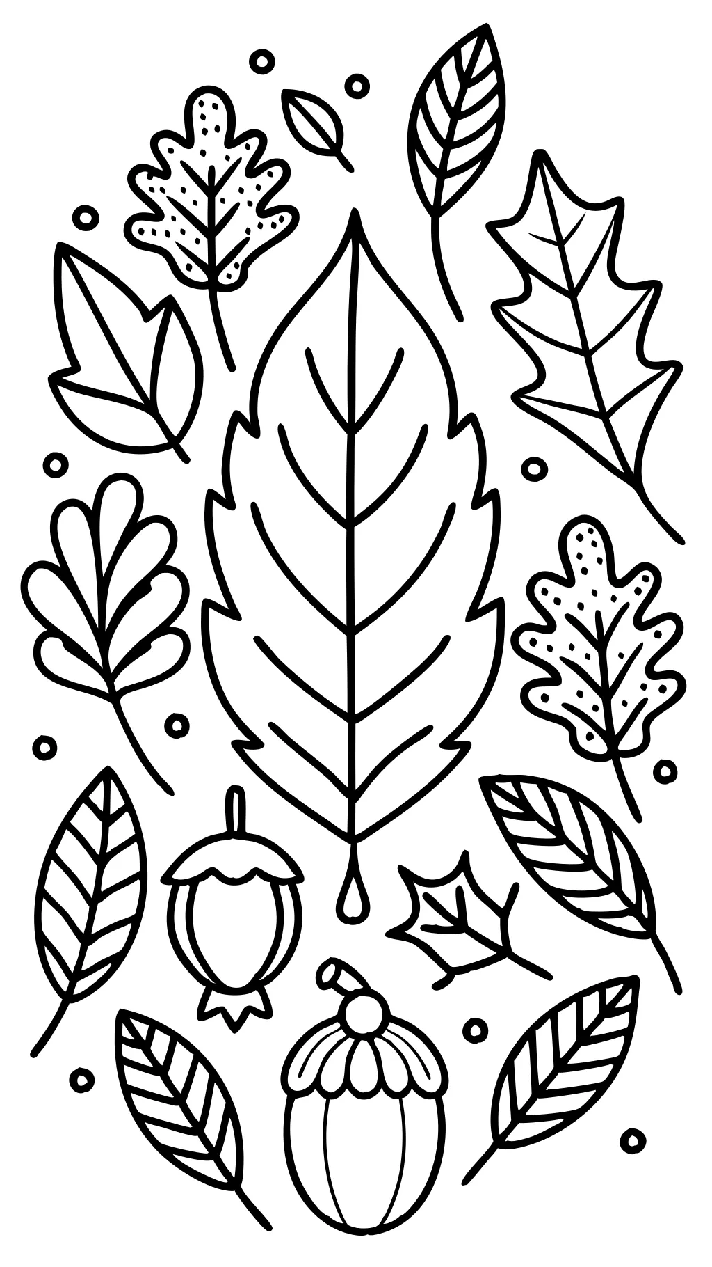 coloring page leaf